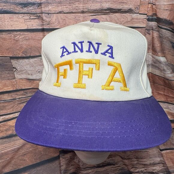Anna FFA Hat Cap SnapBack Adjustable White & Purple Vintage Yupoong Farm Animals - Picture 1 of 8